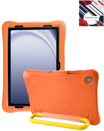 Kids Shockproof Tablet Case with Rotating Handle Stand - ORANGE for Galaxy Tab A9 Plus 2023 (11") / Tab A11 Plus 2025 (11") (Only Ground Shipping)