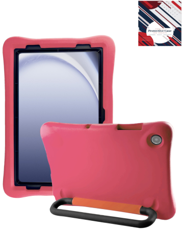 Kids Shockproof Tablet Case with Rotating Handle Stand - HOT PINK for Galaxy Tab A9 Plus 2023 (11") / Tab A11 Plus 2025 (11") (Only Ground Shipping)