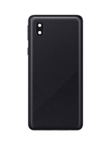 Back Glass with Camera Lens and Adhesive for Galaxy A01 Core (A013 / 2020) (NO LOGO) (BLACK)