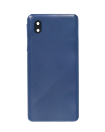 Back Glass with Camera Lens and Adhesive for Galaxy A01 Core (A013 / 2020) (NO LOGO) (BLUE)