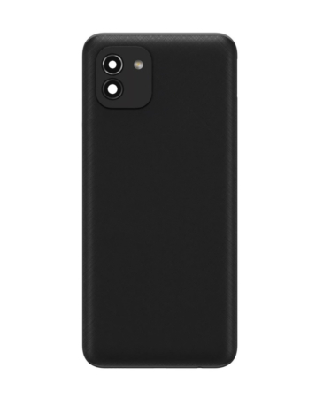 Shop the black Back Glass for Galaxy A03 A035 2021 with no logo.