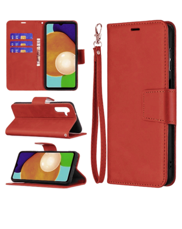 Galaxy A03s Leather Wallet Case with Card Slot - RED (Only Ground Shipping)