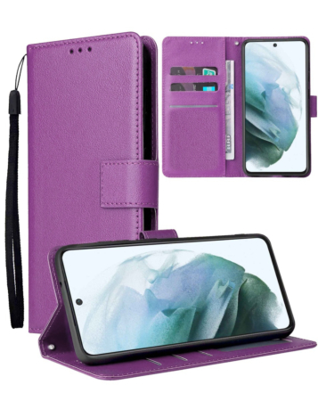 Galaxy A06 Leather Wallet Case with Card Slot - PURPLE (Only Ground Shipping)