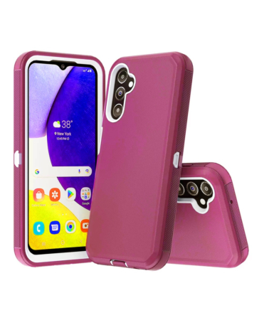 Heavy Duty Case for Galaxy A15 (HOT PINK & WHITE) (Only Ground Shipping)
