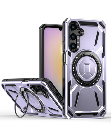 Full-Body Rugged Shockproof Case with Built-in Ring Holder - PURPLE for Galaxy A15 (Only Ground Shipping)