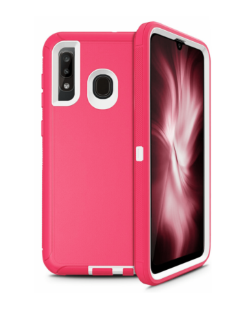 Heavy Duty Case for Galaxy A50s / A50 / A30s / A30 / A20 (HOT PINK & WHITE) (Only Ground Shipping)