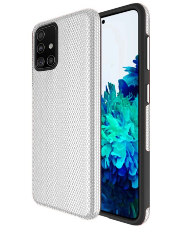 Galaxy A51 Shock Absorption Protective Dual Layer Case - SILVER (Only Ground Shipping)