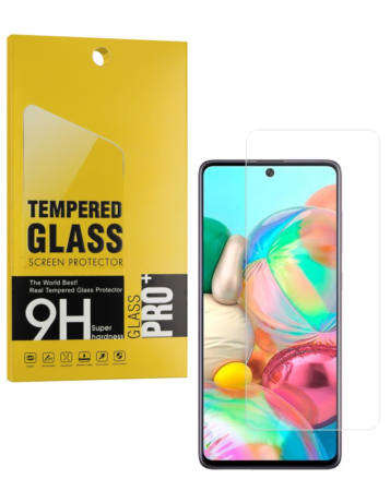 Purchase the 2.5D clear tempered glass, one piece, for the Galaxy A71.