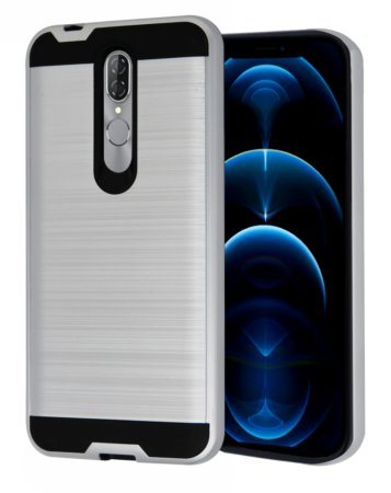 Coolpad Legacy Brisa Hybrid Metal Brushed Case - SILVER (Only Ground Shipping)