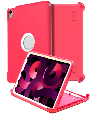 Heavy Duty Case with Clip - PINK WHITE for iPad Air 4 / Air 5 / Pro 11 (1st / 2nd / 3rd / 4th) (Only Ground Shipping)