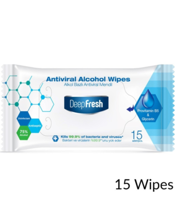 Antiviral u Alcohol Small Wipes (15 Wipes) (24 Pack) (ONLY GROUND SHIPPING)