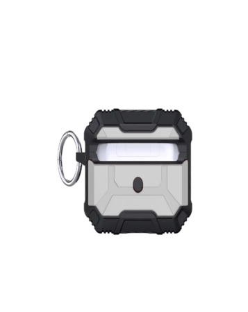 AirPods 1/2 Hard Plastic Transparent Case with Keychain - WHITE (Only Ground Shipping)
