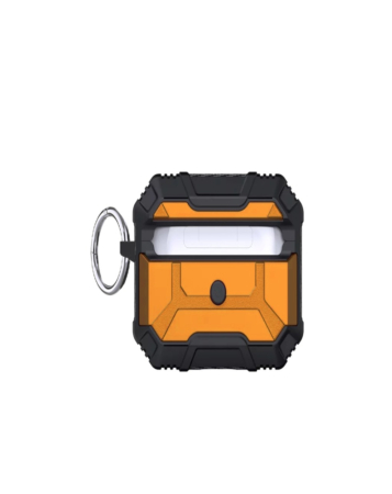 AirPods 1/2 Hard Plastic Transparent Case with Keychain - YELLOW (Only Ground Shipping)