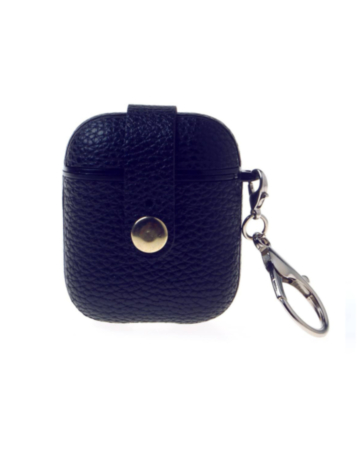 AirPods 1/2 Hard Leather Case with Metal Hook - DARK BLUE (Only Ground Shipping)