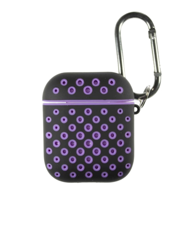 AirPods 1/2 Case with Anti - Lost Strap (BLACK / PURPLE) (Only Ground Shipping)