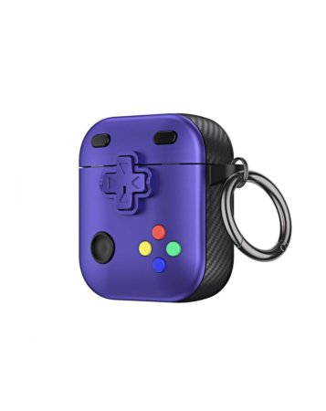 AirPods 1/2 Game Console Design TPU Case - PURPLE (Only Ground Shipping)