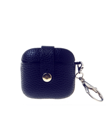 AirPods 3 Hard Leather Case with Metal Hook - DARK BLUE (Only Ground Shipping)