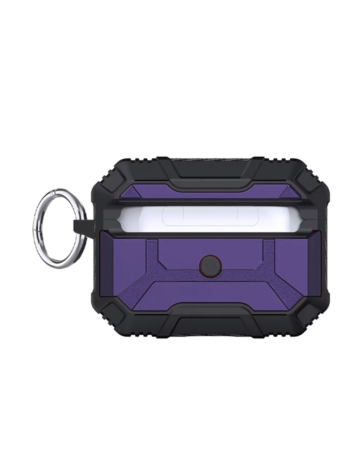 AirPods Pro (2nd Gen) Hard Plastic Transparent Case with Keychain - PURPLE (Only Ground Shipping)