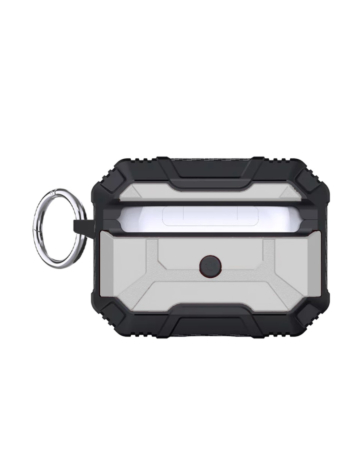 AirPods Pro (2nd Gen) Hard Plastic Transparent Case with Keychain - WHITE (Only Ground Shipping)