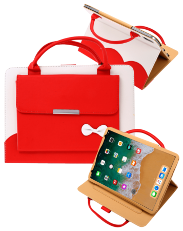 Smart Work Bag Style Case - RIBBON RED for iPad Mini 1 / 2 / 3 / 4 / 5 (Only Ground Shipping)