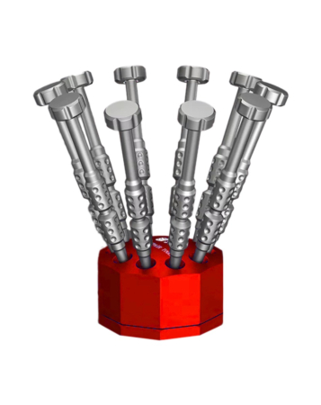 BEST 10S Ten Holes Aluminum 360 Rotating Magnetic Screwdriver Storage Rack (RED)