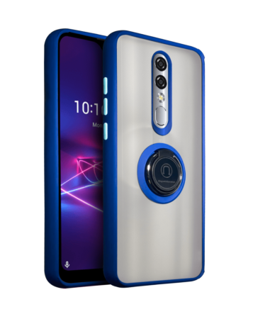 Coolpad Legacy Brisa Hard PC Rear / Soft TPU Colorful Border Case with I-ring Holder - BLUE (Only Ground Shipping)