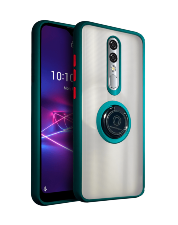 Coolpad Legacy Brisa Hard PC Rear / Soft TPU Colorful Border Case with I-ring Holder - GREEN (Only Ground Shipping)