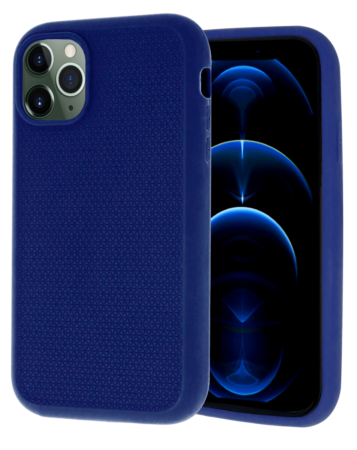 Dual Layer Serrated Case - DARK BLUE for iPhone 12 Pro Max (Only Ground Shipping)