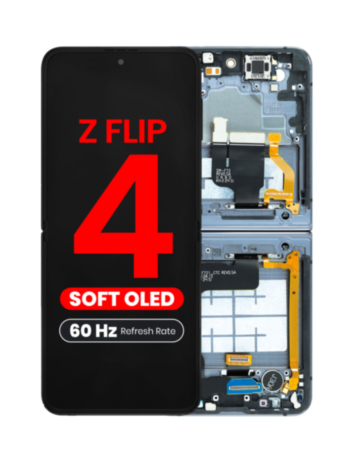 OLED Assembly with Frame for Galaxy Z Flip 4 F721 (BLACK) (US & International) (Aftermarket OLED / 60HZ)