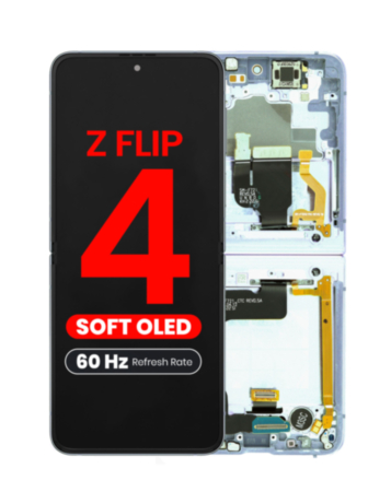 OLED Assembly with Frame for Galaxy Z Flip 4 F721 (BLUE) (US & International) (Aftermarket OLED / 60HZ)