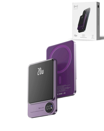 Magnetic Wireless Power Bank with LED Display (PURPLE) (10000 mAh) (Only Ground Shipping)