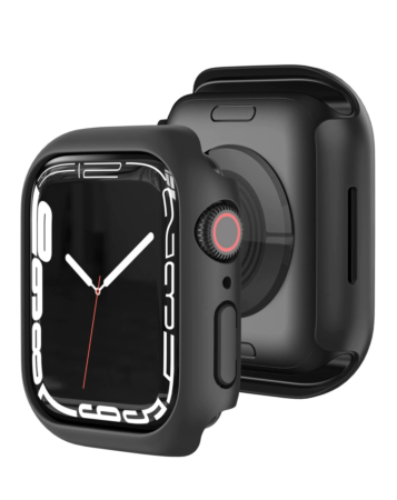 iWatch 45mm Hard PC Bumper Case with Tempered Glass - BLACK (Only Ground Shipping)