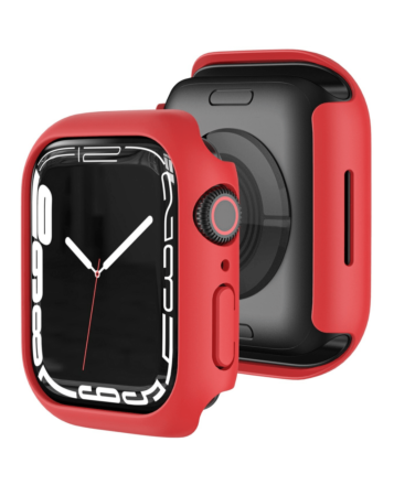 iWatch 45mm Hard PC Bumper Case with Tempered Glass - RED (Only Ground Shipping)