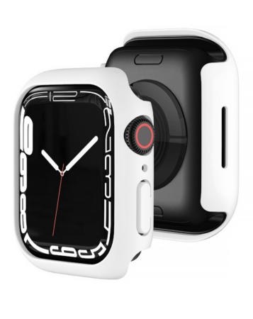 iWatch 41mm Hard PC Bumper Case with Tempered Glass - WHITE (Only Ground Shipping)