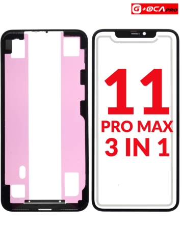 Order the 3-in-1 set with Front Glass, Frame, and OCA for iPhone 11 Pro Max, G Plus OCA Pro.