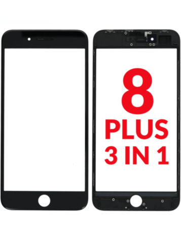 G+ OCA PRO 3-in-1 (Front Glass + Frame + OCA) for iPhone 8 Plus (BLACK) (Pack of 2)