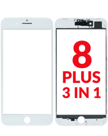 G+ OCA PRO 3-in-1 (Front Glass + Frame + OCA) for iPhone 8 Plus (WHITE) (Pack of 2)