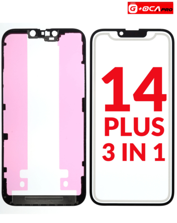 Buy the 3-in-1 front glass, frame, and OCA set for the iPhone 14 Plus — Premium, G+ OCA Pro.