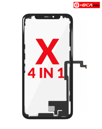 Order the 4-in-1 set for iPhone X, which includes Front Glass, Frame, Long Touch, and OCA – G+ Oca Pro.
