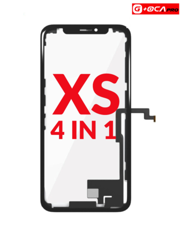Order the 4-in-1 for iPhone XS with front glass, frame, long touch, and G+ OCA Pro.