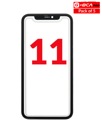 Purchase the Front Glass with OCA and Metal Frame, pack of 5, for iPhone 11, G+ OCA Pro.