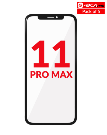 Stock up on the Front Glass with OCA, Pack of 5, for iPhone 11 Pro Max, G Plus OCA Pro.