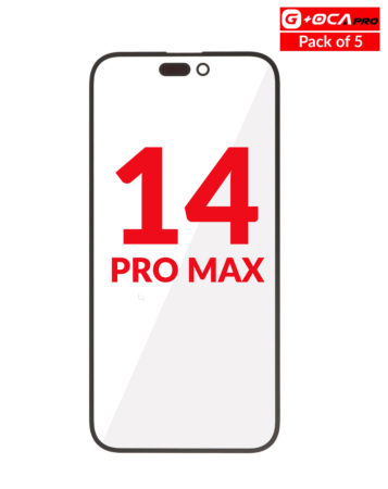 Buy the Front Glass with OCA in a pack of 5 for iPhone 14 Pro Max using G+ OCA Pro.
