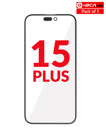 Shop the front glass with OCA pack of 5 for iPhone 15 Plus — G+ OCA Pro.
