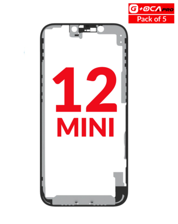 Grab wholesale deals on the Metal Frame Pack of 5 for iPhone 12 Mini G Plus OCA Pro.
