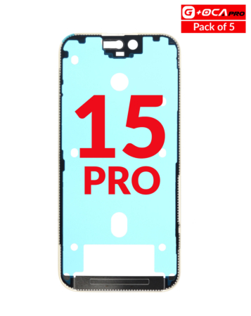 Grab the wholesale deals on the metal frame pack of 5 for iPhone 15 Pro G+ OCA Pro.
