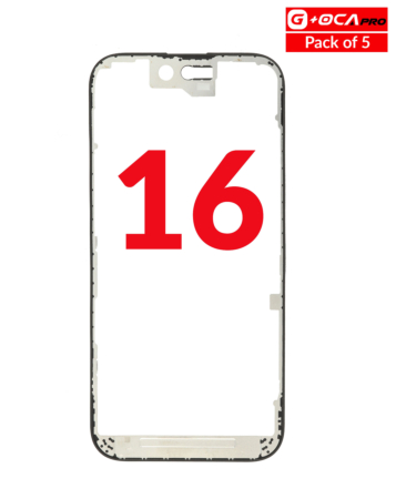 Order the metal frame pack of 5 for iPhone 16 G Plus OCA Pro