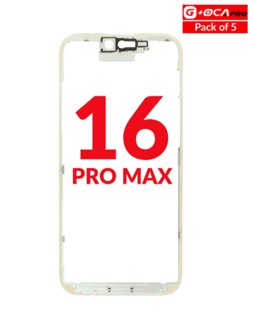 Stock up on the Metal Frame for iPhone 16 Pro Max in a pack of 5, G+ OCA Pro.