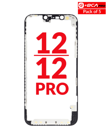 Grab wholesale deals on the Premium Metal Frame Pack of 5 for iPhone 12 and 12 Pro G Plus OCA Pro.
