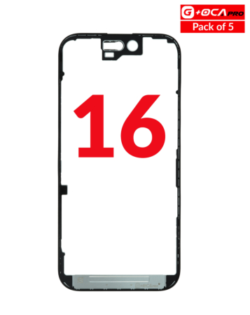 Shop the premium set of 5 metal frames for iPhone 16 G Plus OCA Pro.